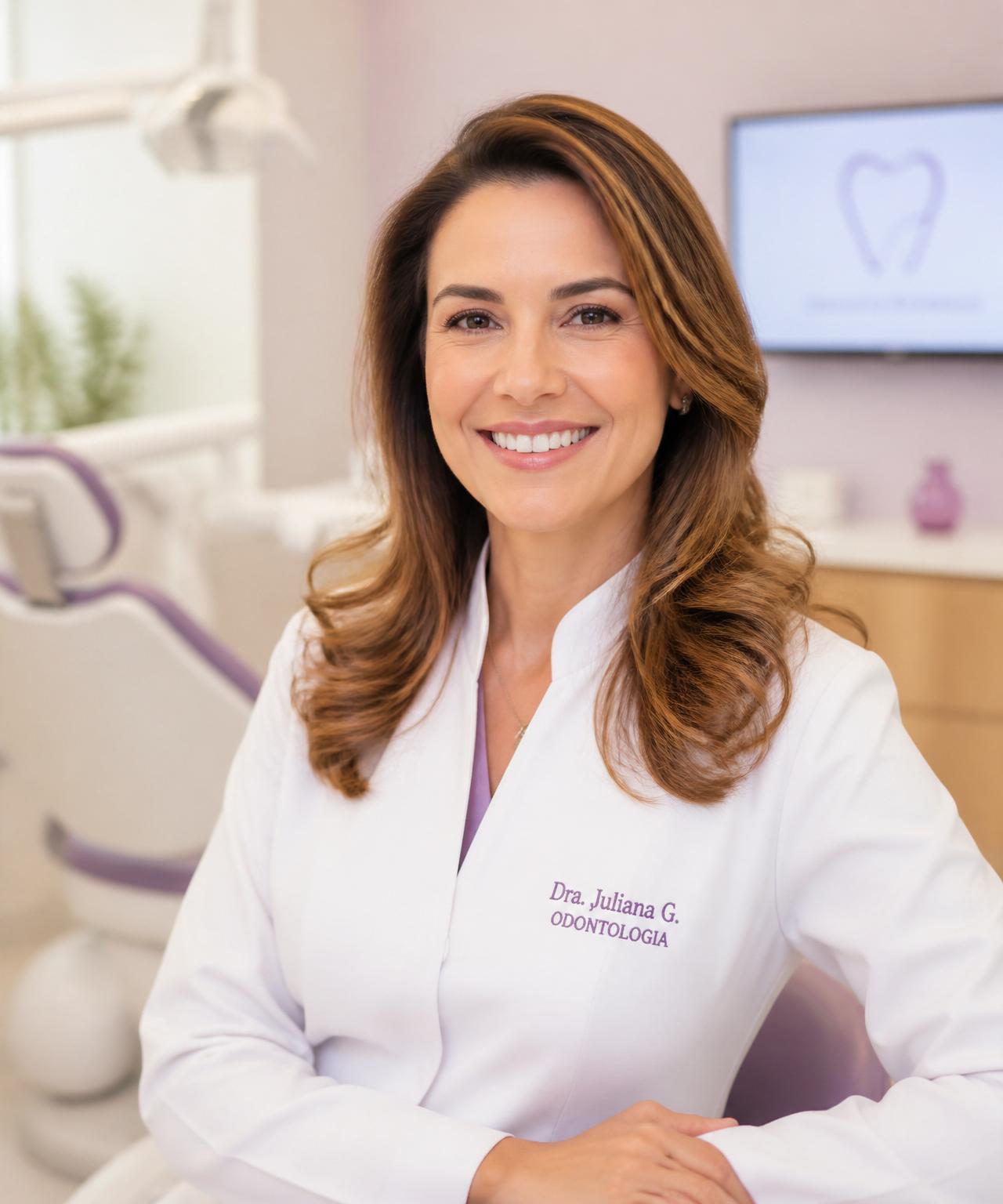 Dra. Nailza Marcondes sorrindo em sua clínica odontológica